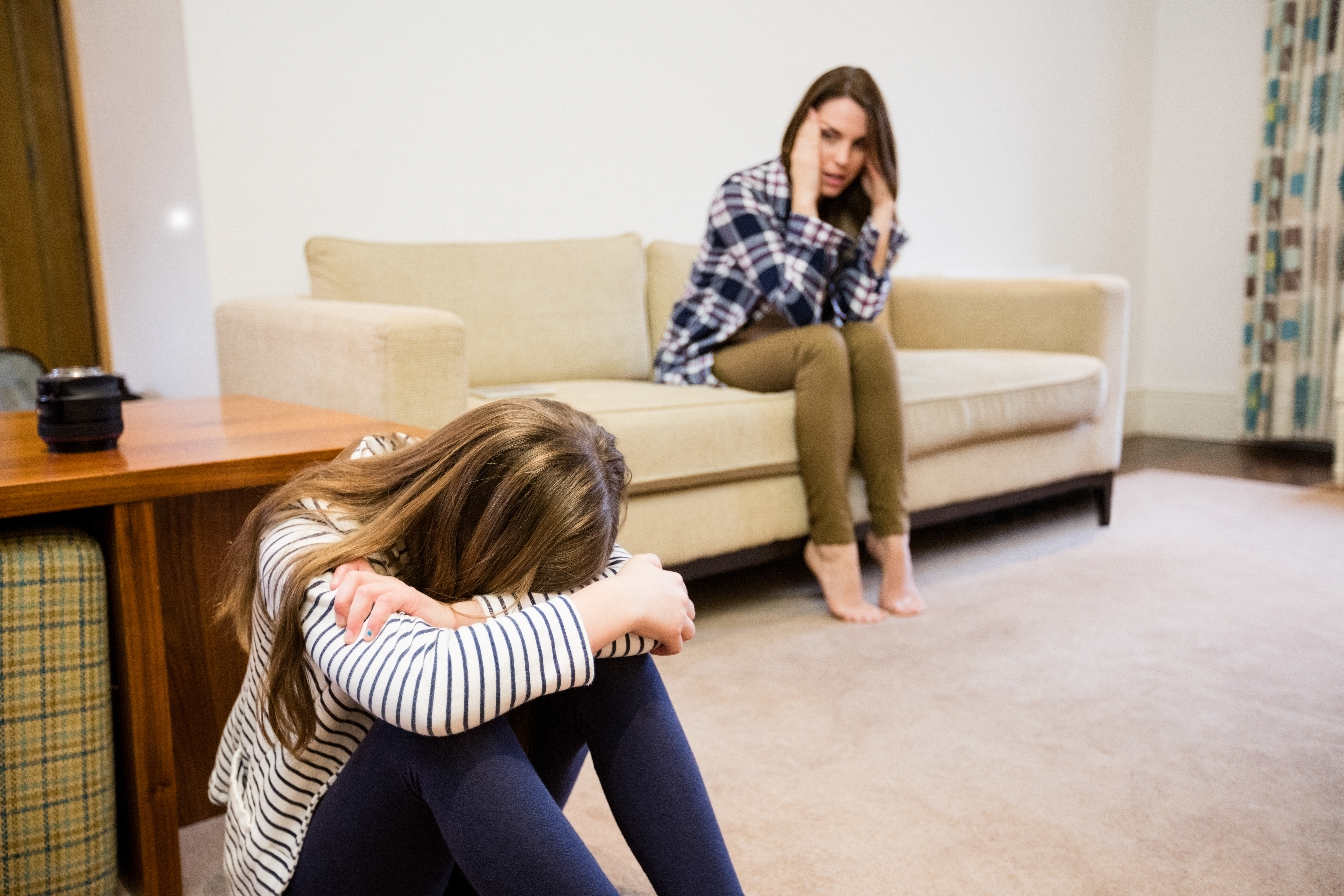 anxious teen girl looking off into distance