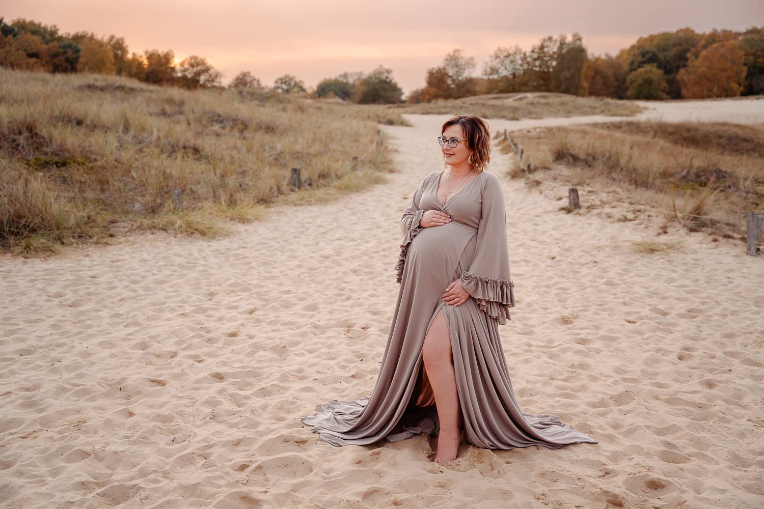 Babybauch-Shooting im Herbst in den Boberger Dünen