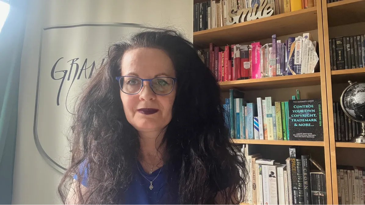 Céleste smiling looking left