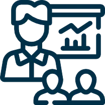 Business coaching and change management icon for contractor operational growth and scaling support