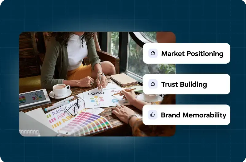 Small business branding strategy showing market positioning and visual identity development