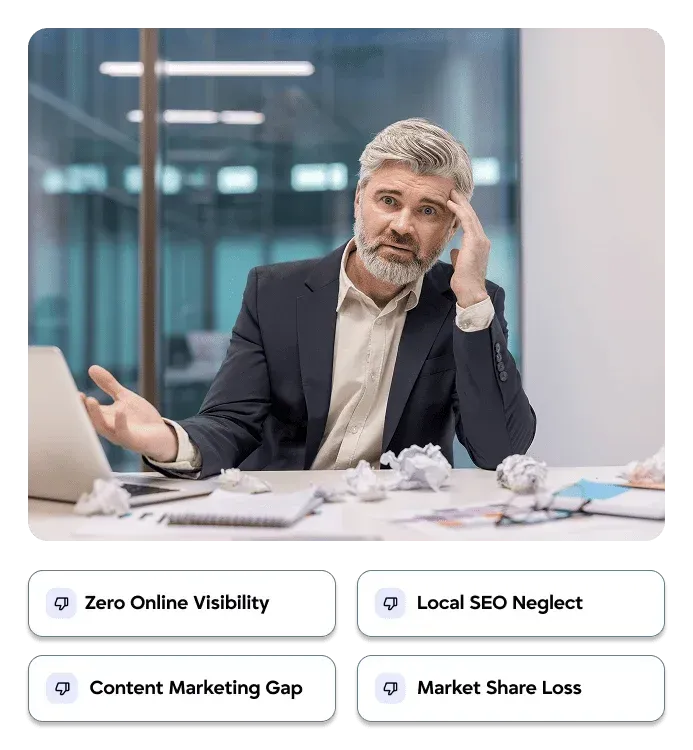 Frustrated contractor losing leads due to zero online visibility and poor local SEO rankings