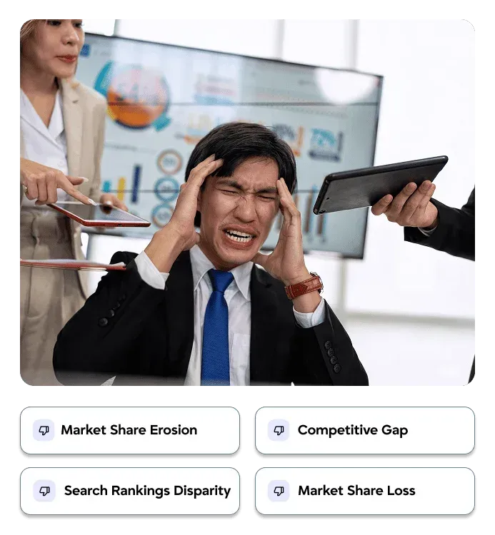 Stressed contractor losing market share and Google search rankings to competitors online