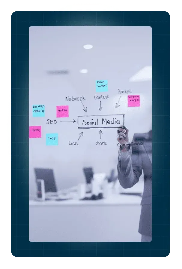 Social media content strategy planning board for contractor brand awareness and lead generation