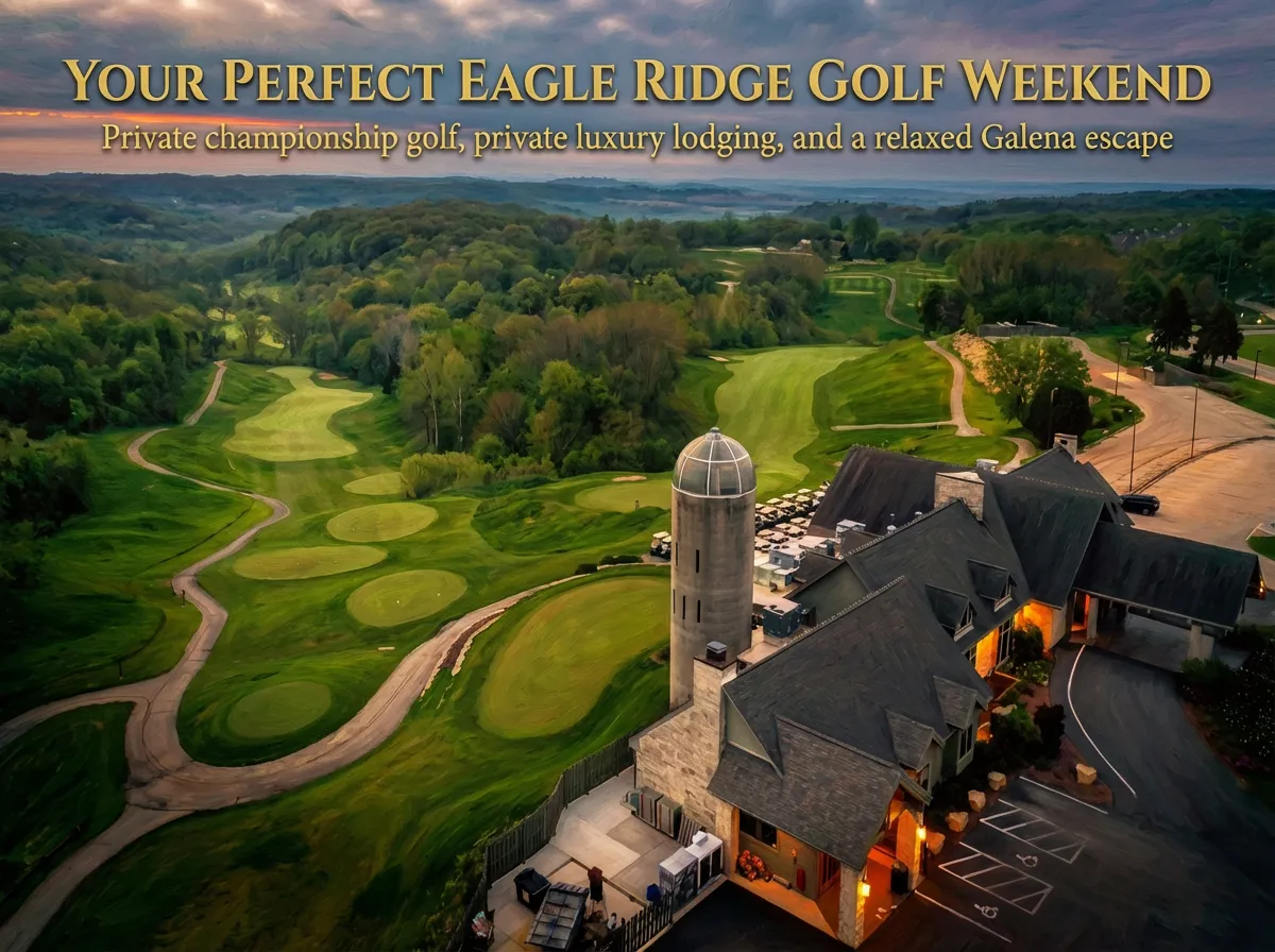 Aerial view of Eagle Ridge golf course in Galena Territory