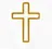 Gold line icon of a Christian cross.