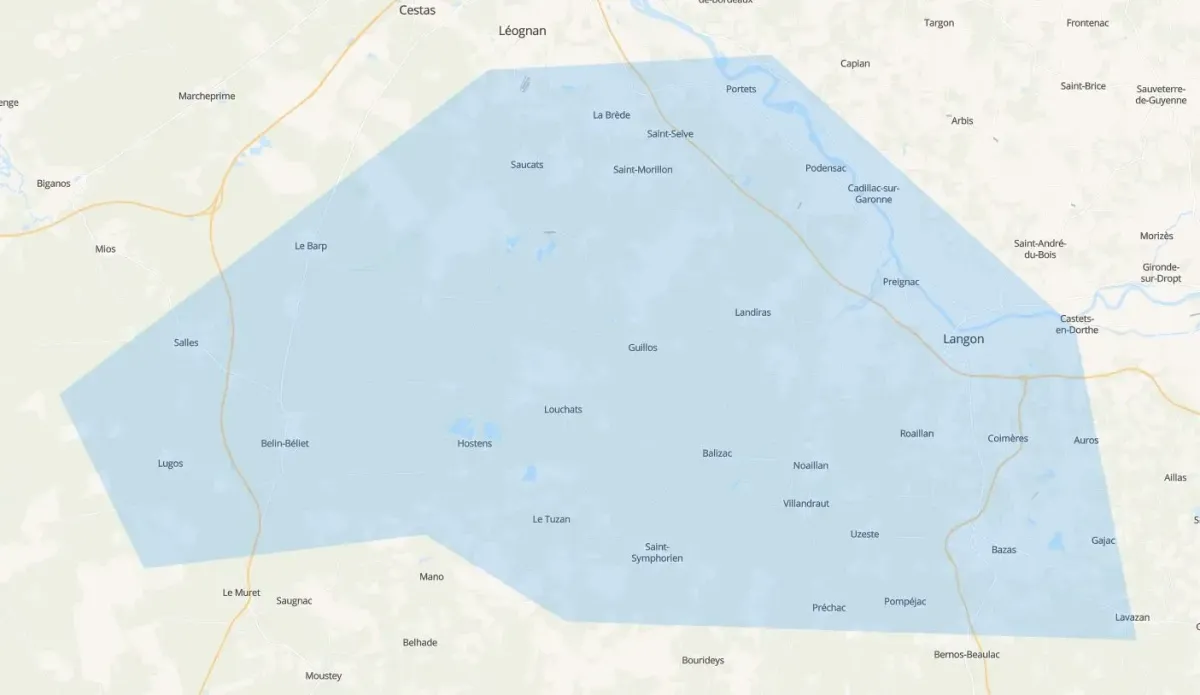 Langon cadillac toulenne bazas macaire hostens podensac gironde