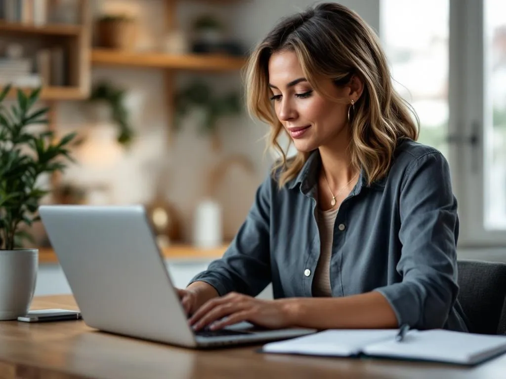 woman building an online course