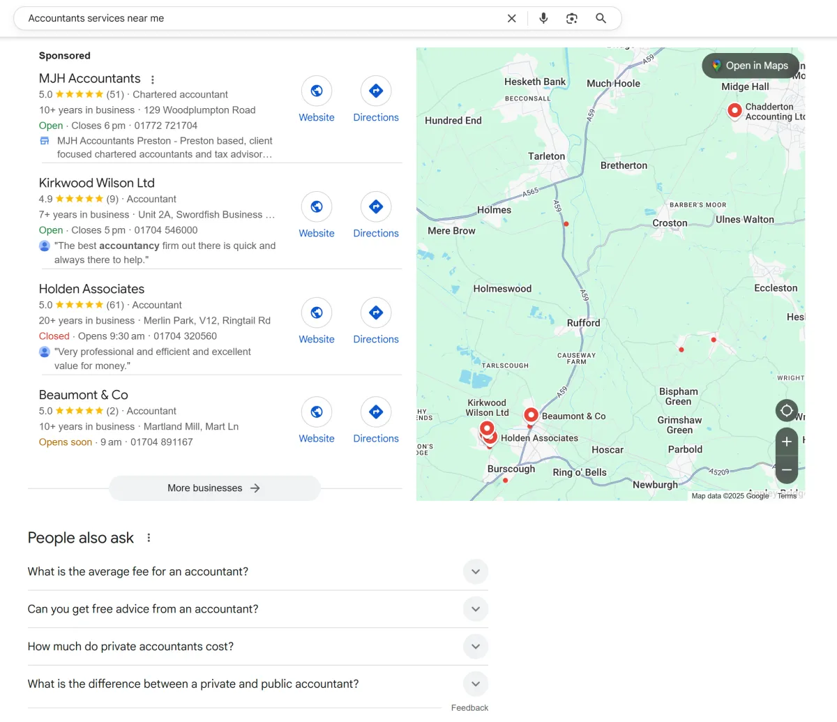 Google business profile snack pack