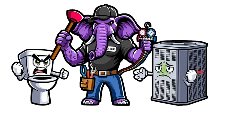 Welcome Image: Servicing Charlotte, N.C Plumbing, Heating, and Cooling Needs. "Don't be a dumbo, call Plumbo!" Professional Plumbing Services for Homeowners and Businesses  Video Drain Inspections & Cleaning  Expert Heating & Air Services for Your Peace of Mind  Around the Clock Emergency Response   Free Quote