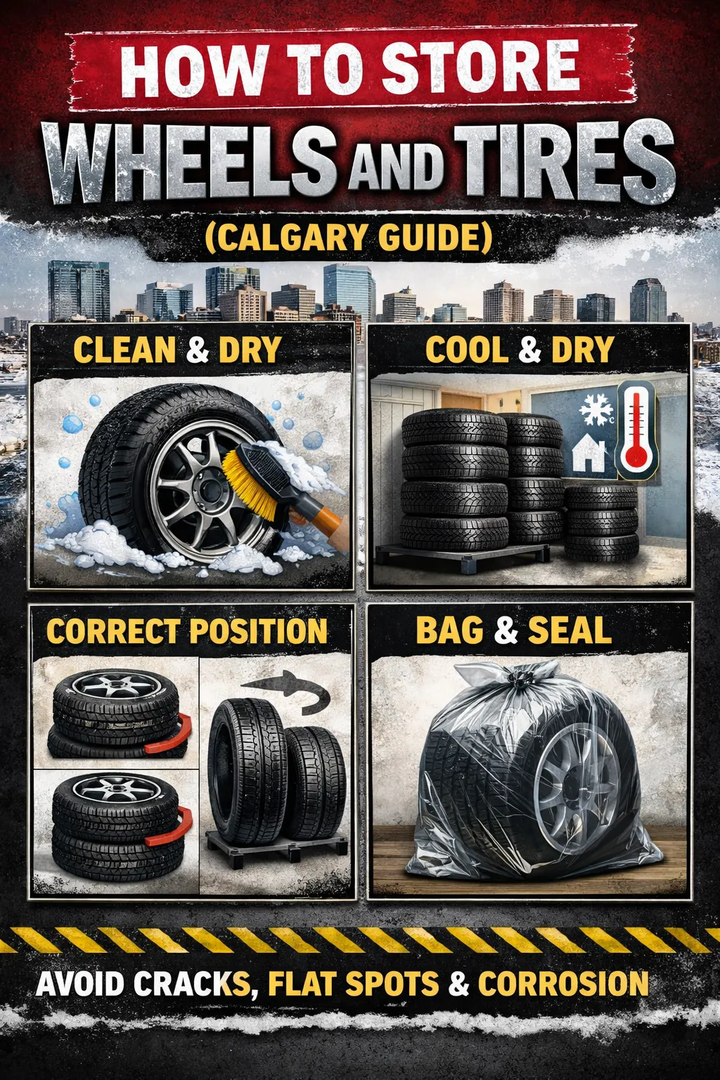 How to Store Wheels and Tires Properly (Calgary Guide)