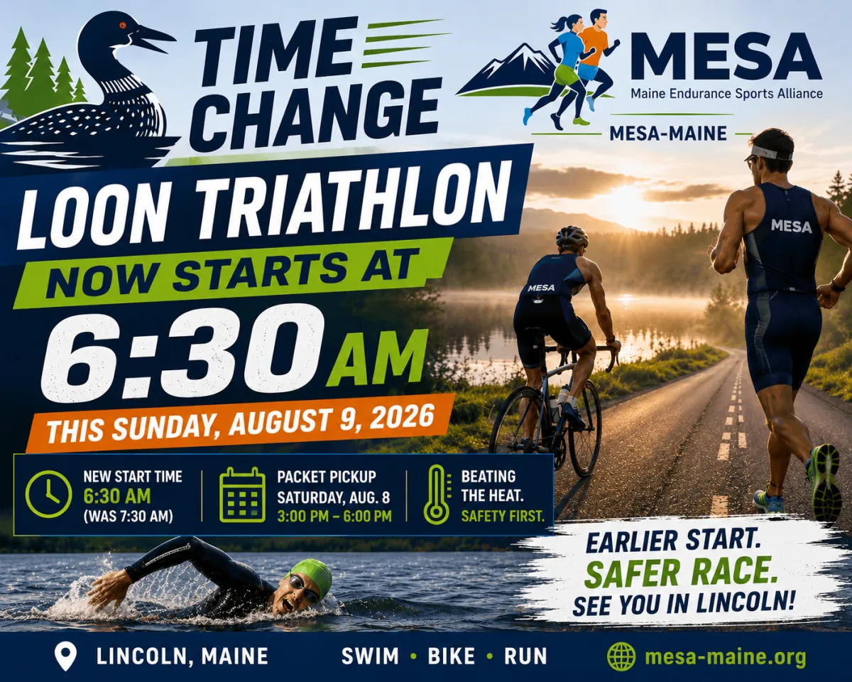 Time Change: Loon Triathlon Now Starts at 6:30 AM This Sunday