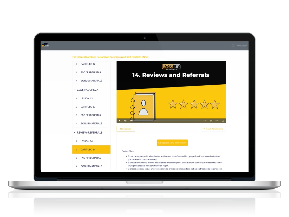 Reviewa and Referrals Course Lesson Demo