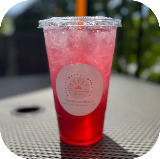 Handcrafted espresso drinks at Rise N Shine Coffee