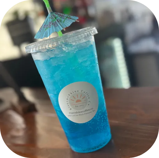 Handcrafted espresso drinks at Rise N Shine Coffee