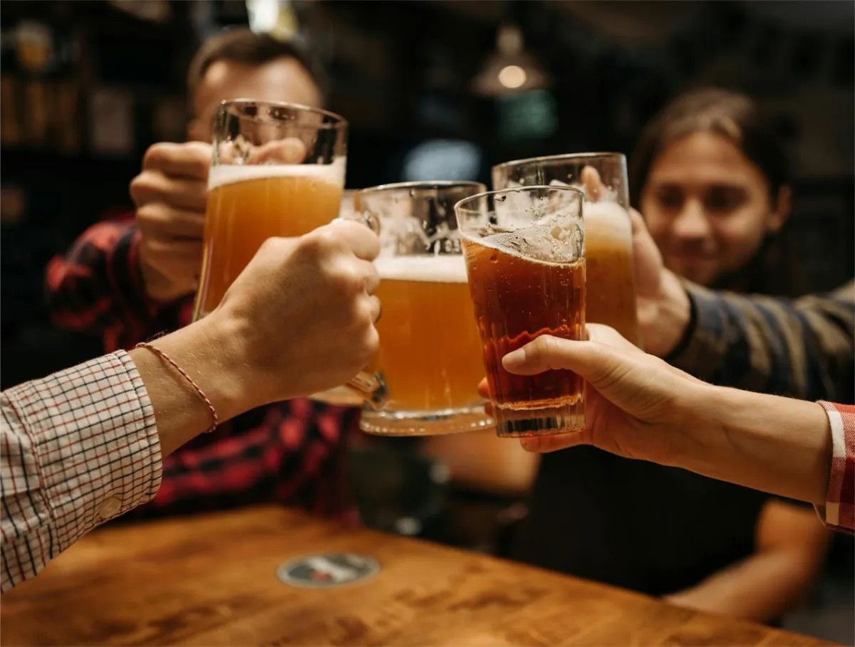people drinking in a bar