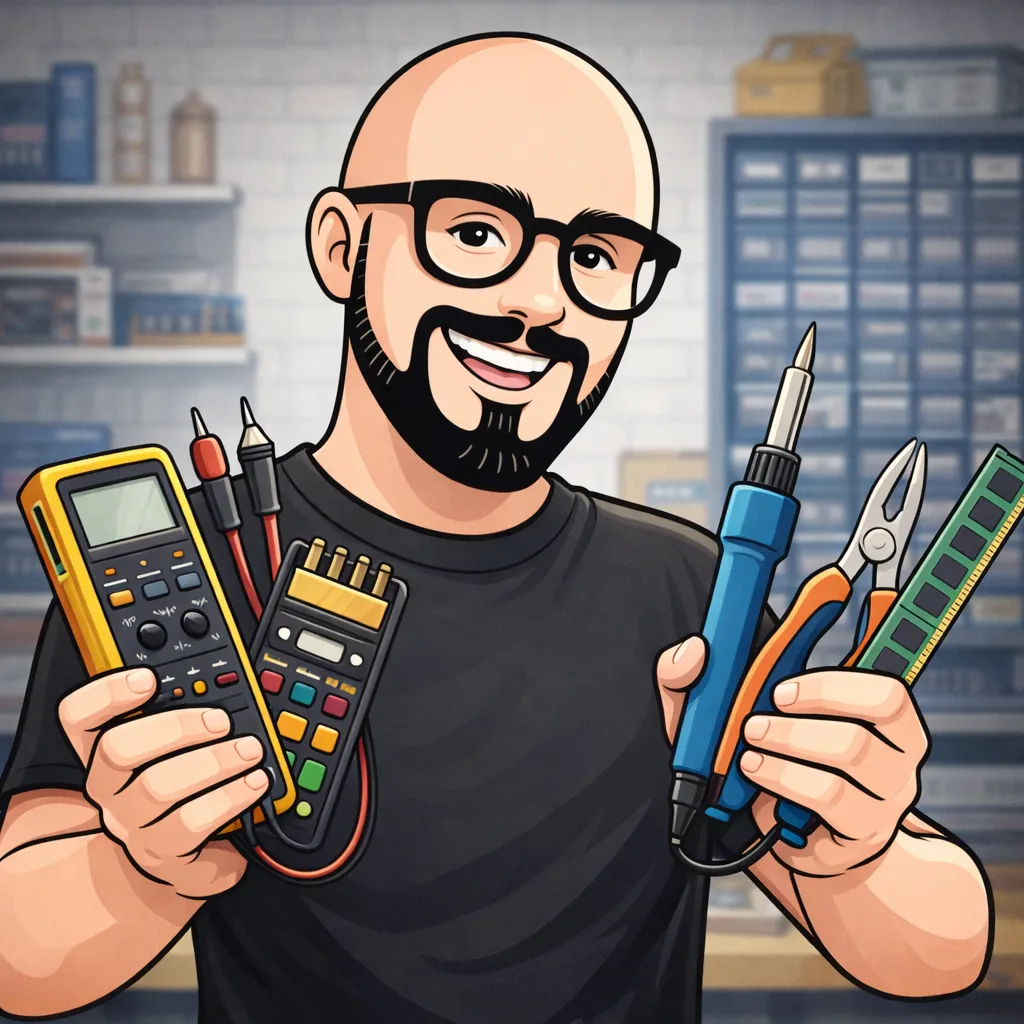 computer technician handful of tools