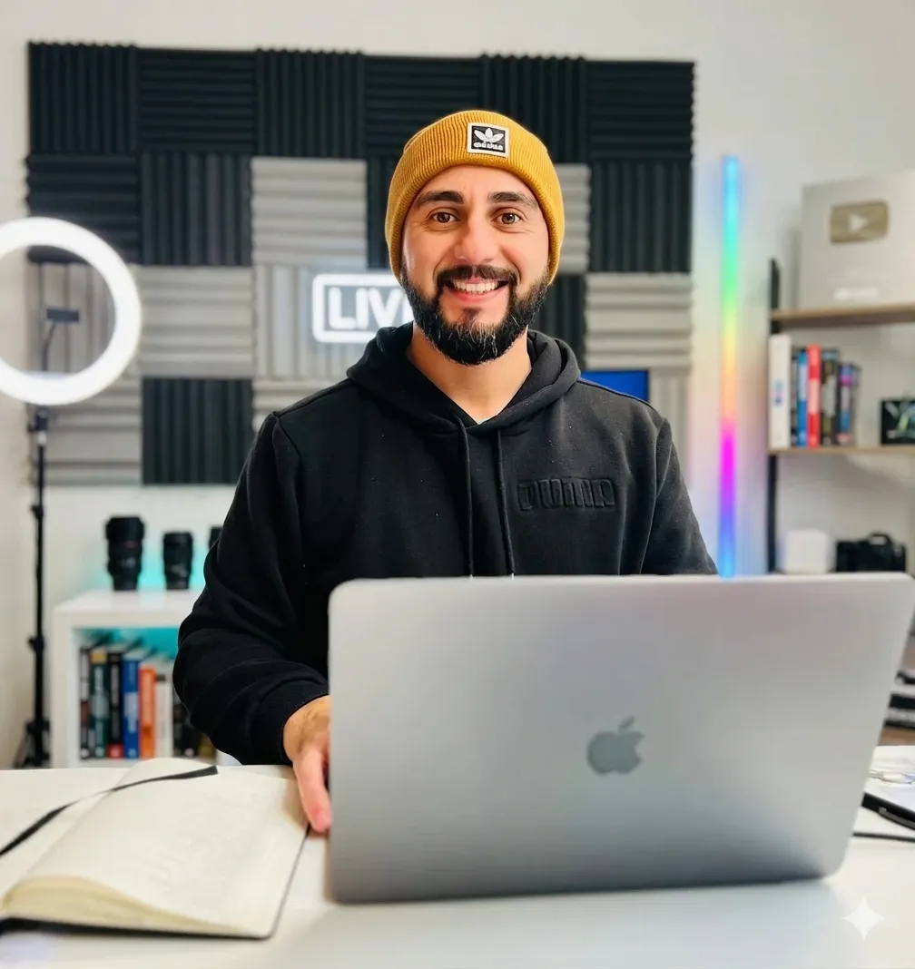 IT consultant sitting on a desk showing charts