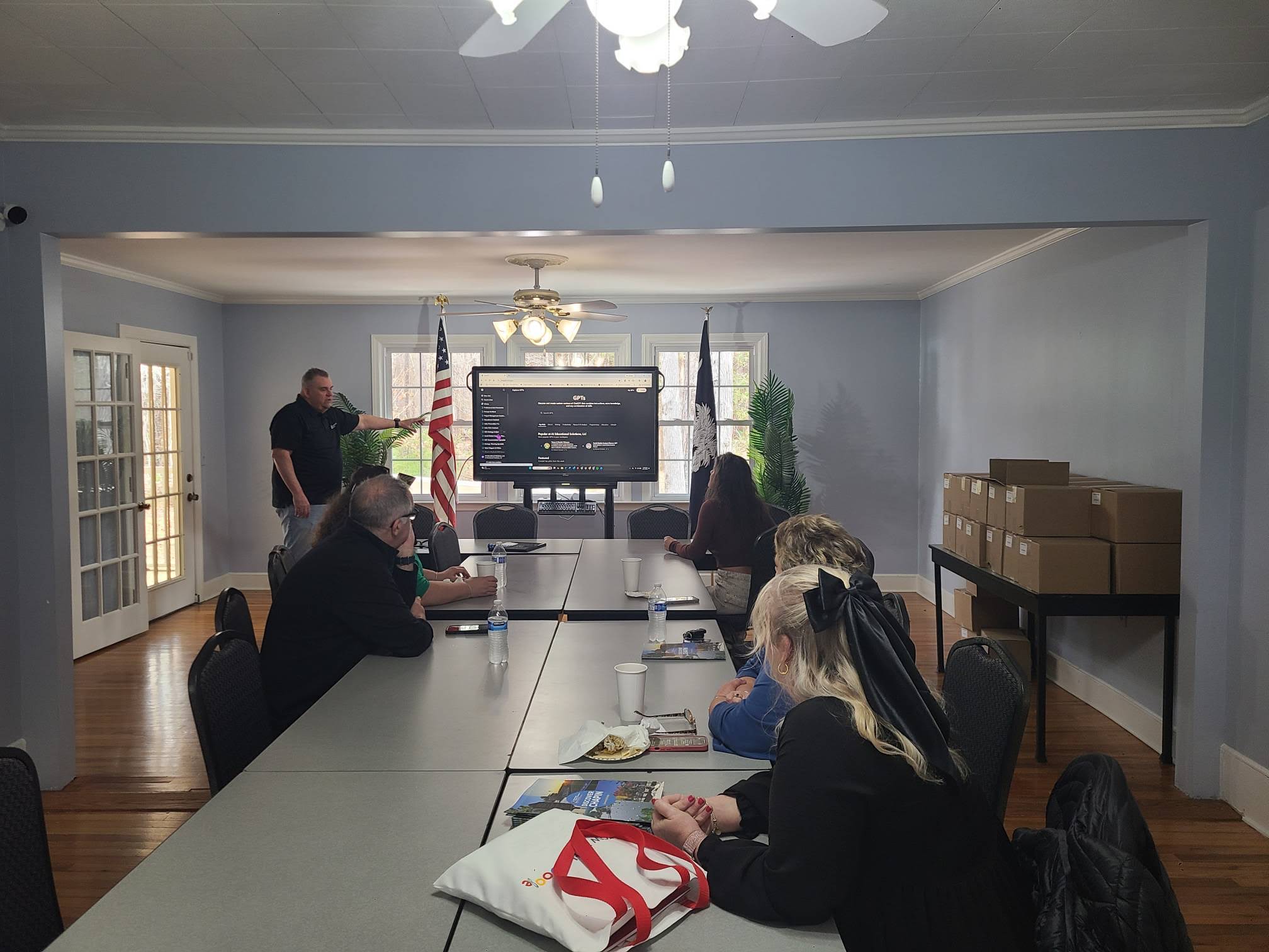 Michael training a class