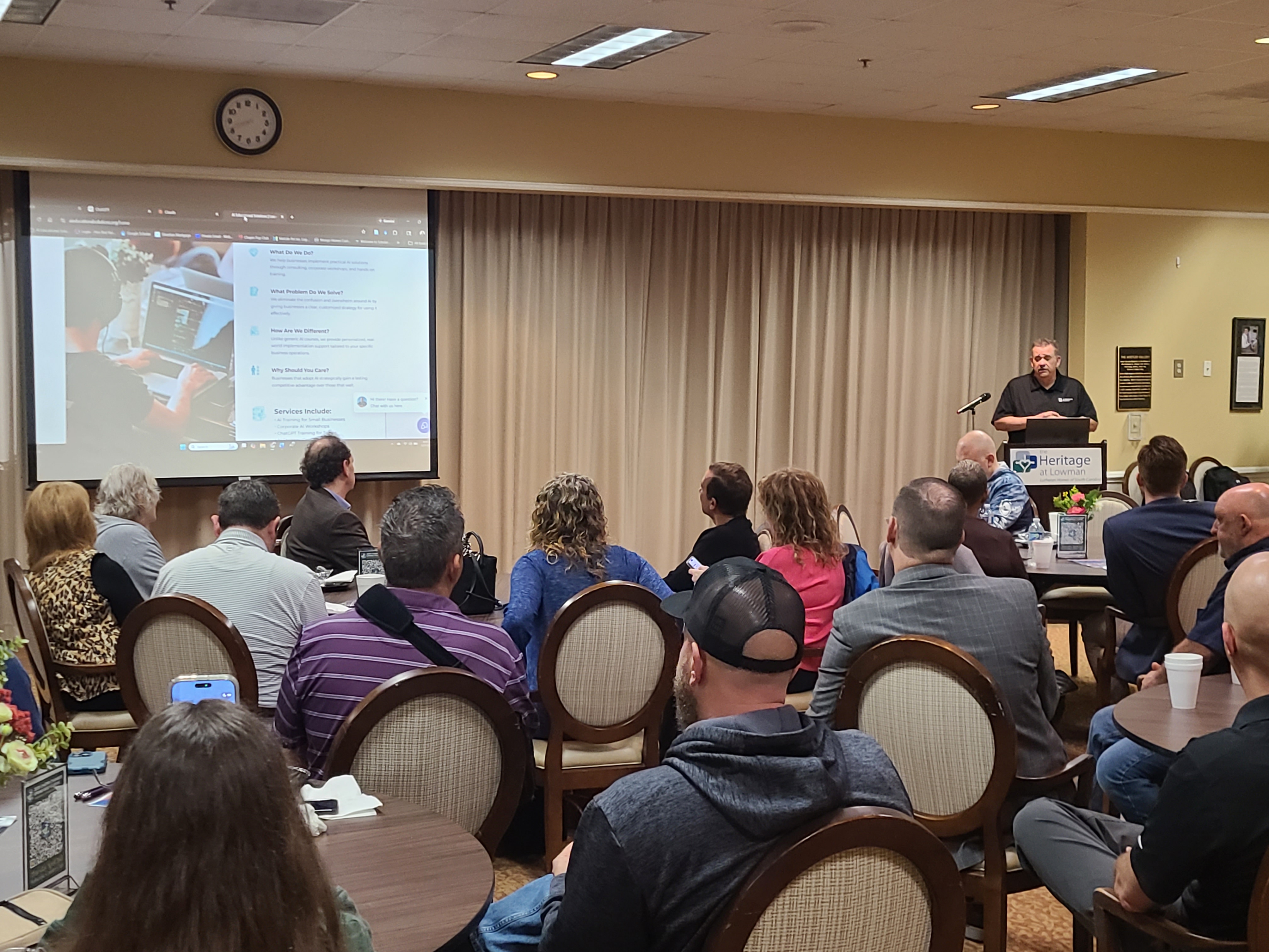 Michael teaching an AI class.