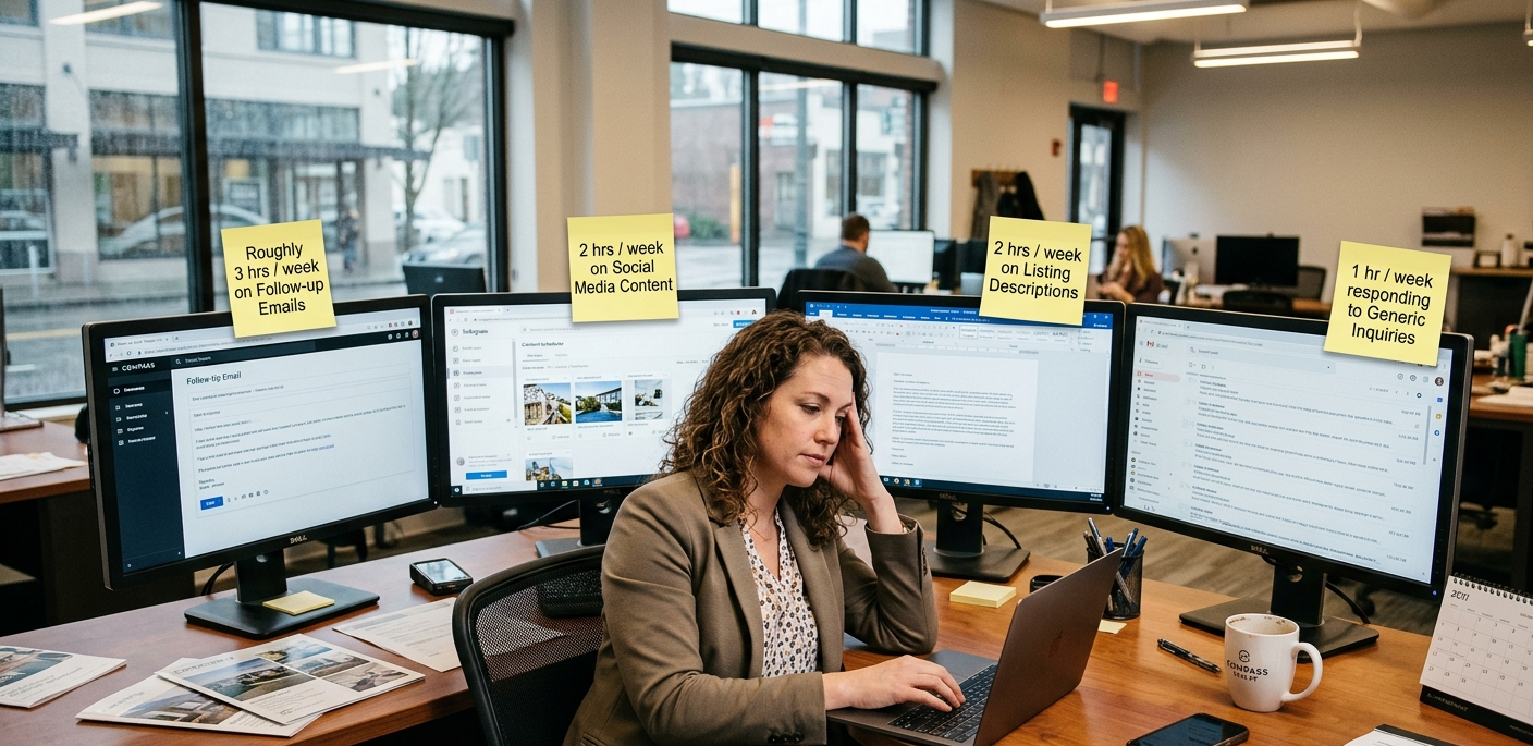 Woman stressed sitting at a desk