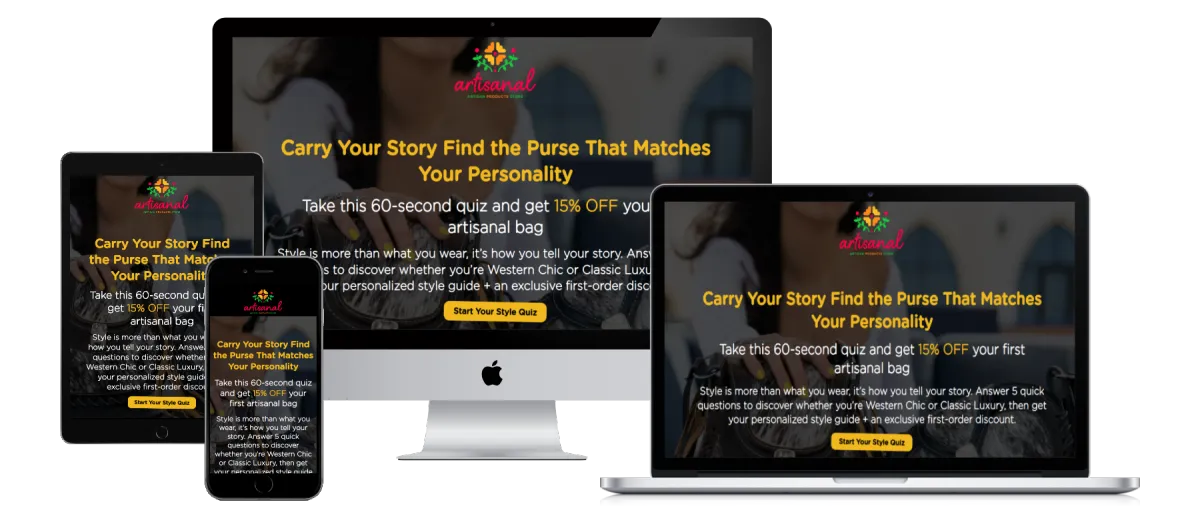 Artisanal Style Quiz Funnel