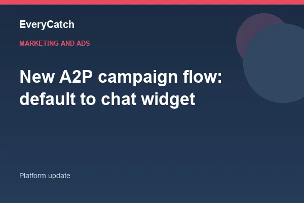 New A2P campaign flow: default to chat widget
