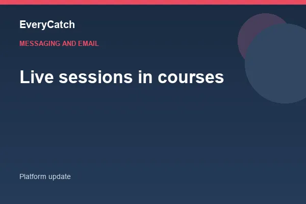 Live sessions in courses