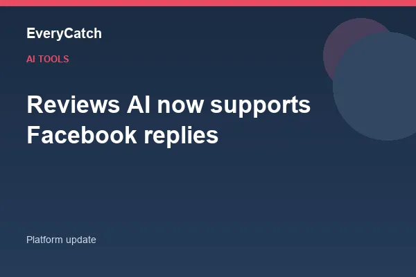 Reviews AI now supports Facebook replies