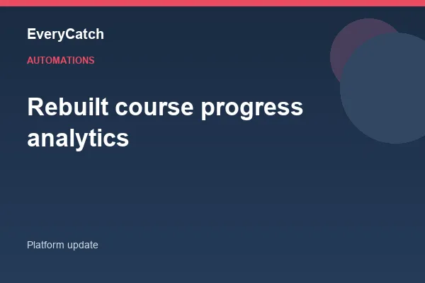 Rebuilt course progress analytics