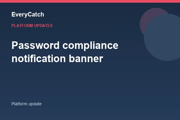 Password compliance notification banner