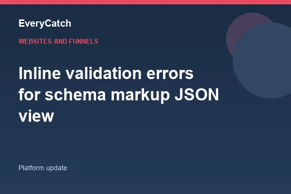 Inline validation errors for schema markup JSON view