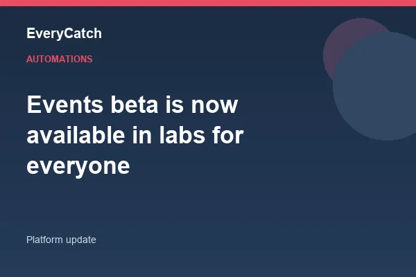 Events beta is now available in labs for everyone