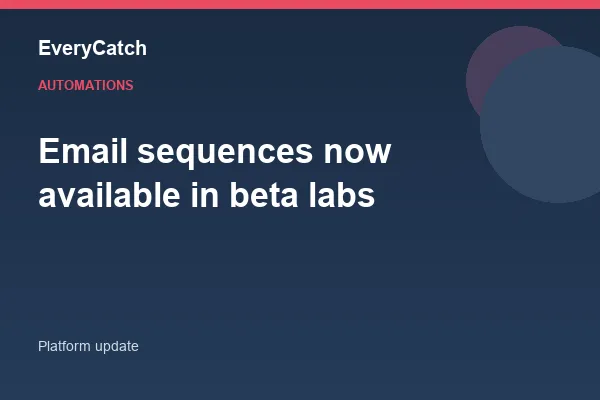 Email sequences now available in beta labs