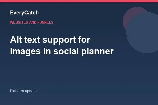 Alt text support for images in social planner