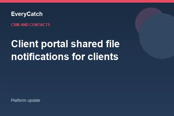 Client portal shared file notifications for clients