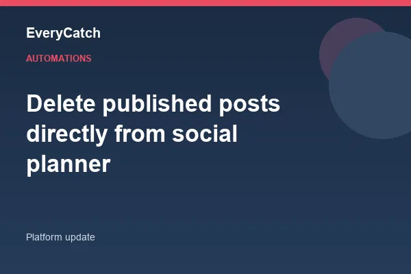 Delete published posts directly from social planner