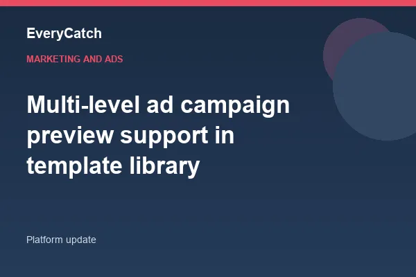 Multi-level ad campaign preview support in template library