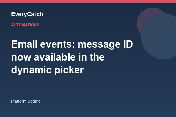 Email events: message ID now available in the dynamic picker