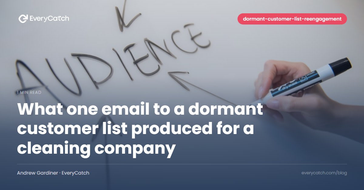 What one email to a dormant customer list produced for a cleaning company
