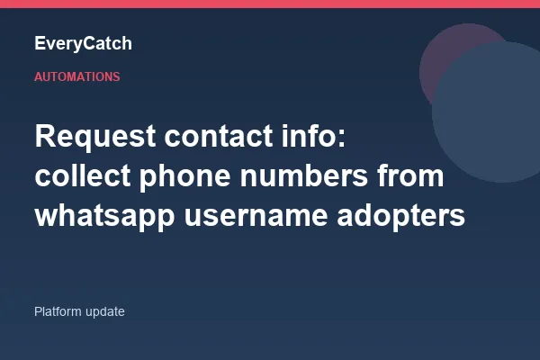 Request contact info: collect phone numbers from whatsapp username adopters