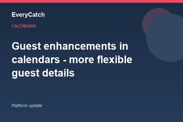 Guest enhancements in calendars - more flexible guest details