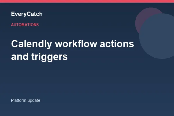 Calendly workflow actions and triggers