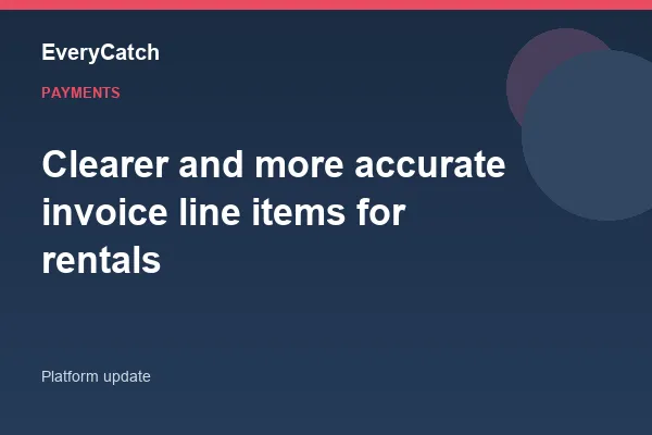 Clearer and more accurate invoice line items for rentals