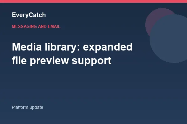 Media library: expanded file preview support