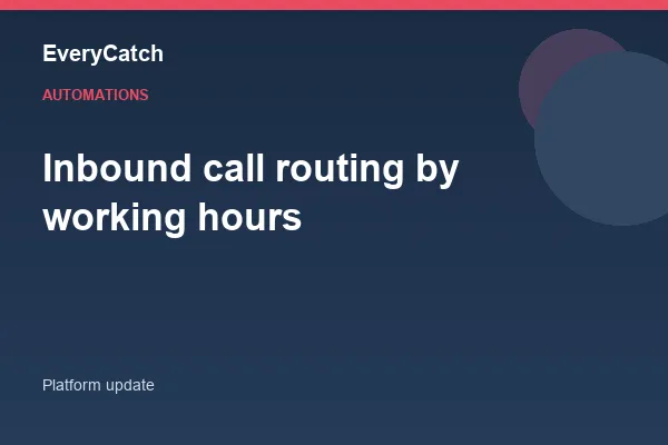 Inbound call routing by working hours