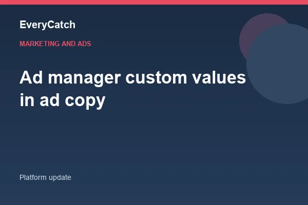 Ad manager custom values in ad copy