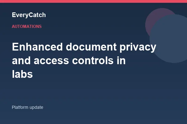 Enhanced document privacy and access controls in labs