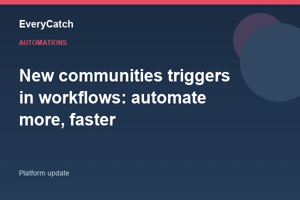 New communities triggers in workflows: automate more, faster