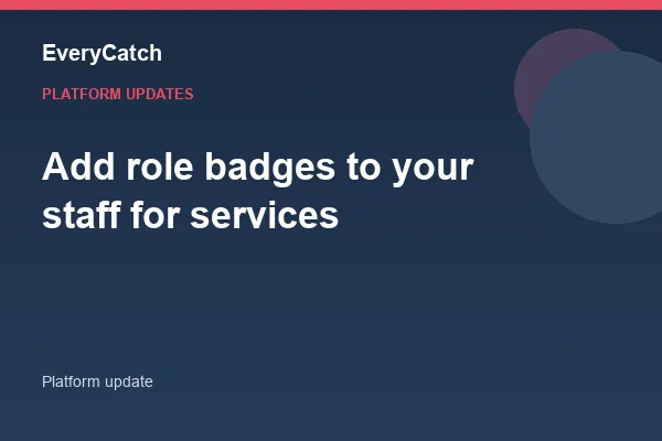 Add role badges to your staff for services